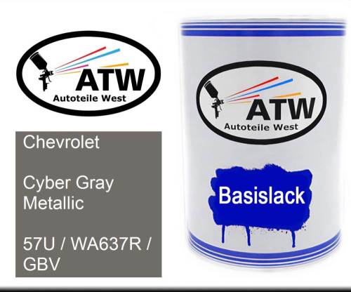 Chevrolet, Cyber Gray Metallic, 57U / WA637R / GBV: 500ml Lackdose, von ATW Autoteile West.